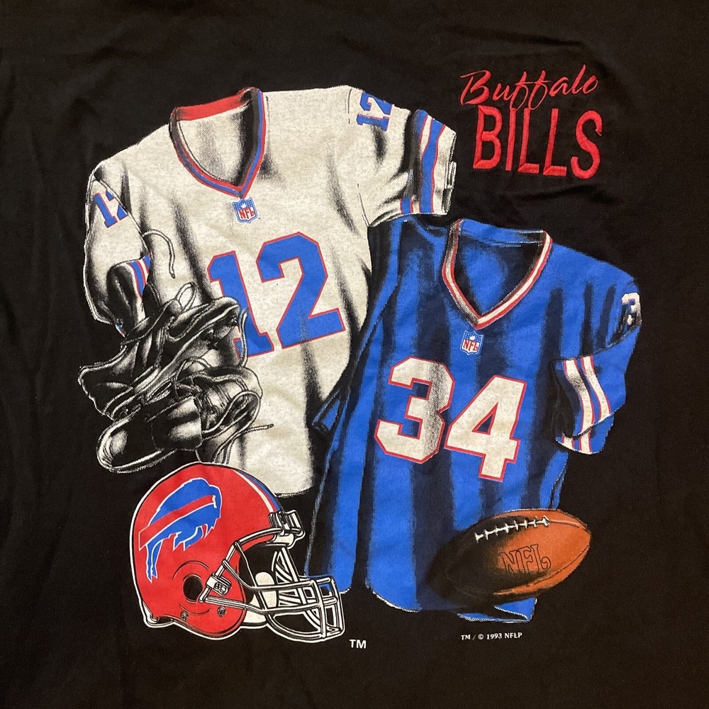 Nutmeg 1993 Jim Kelly & Thurman Thomas Buffalo Bills T-Shirt M Vintage Tee SS - Picture 4 of 8